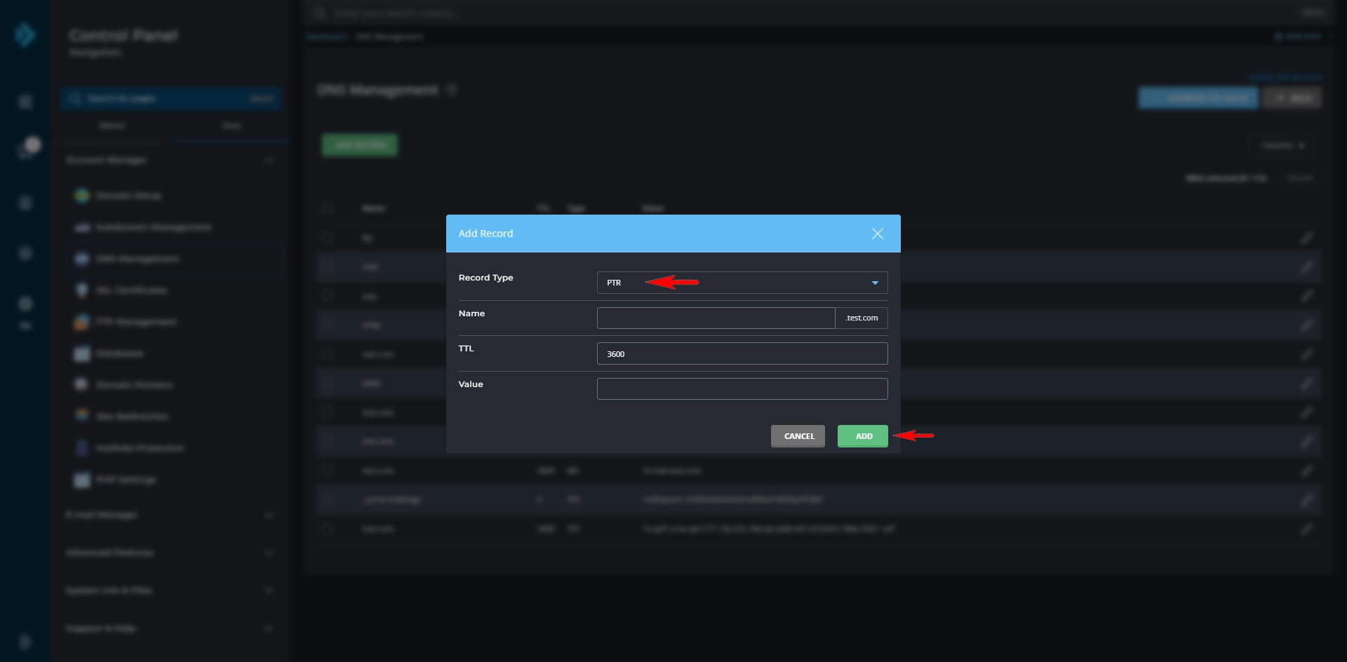 نحوه ایجاد رکورد PTR در دایرکت ادمین